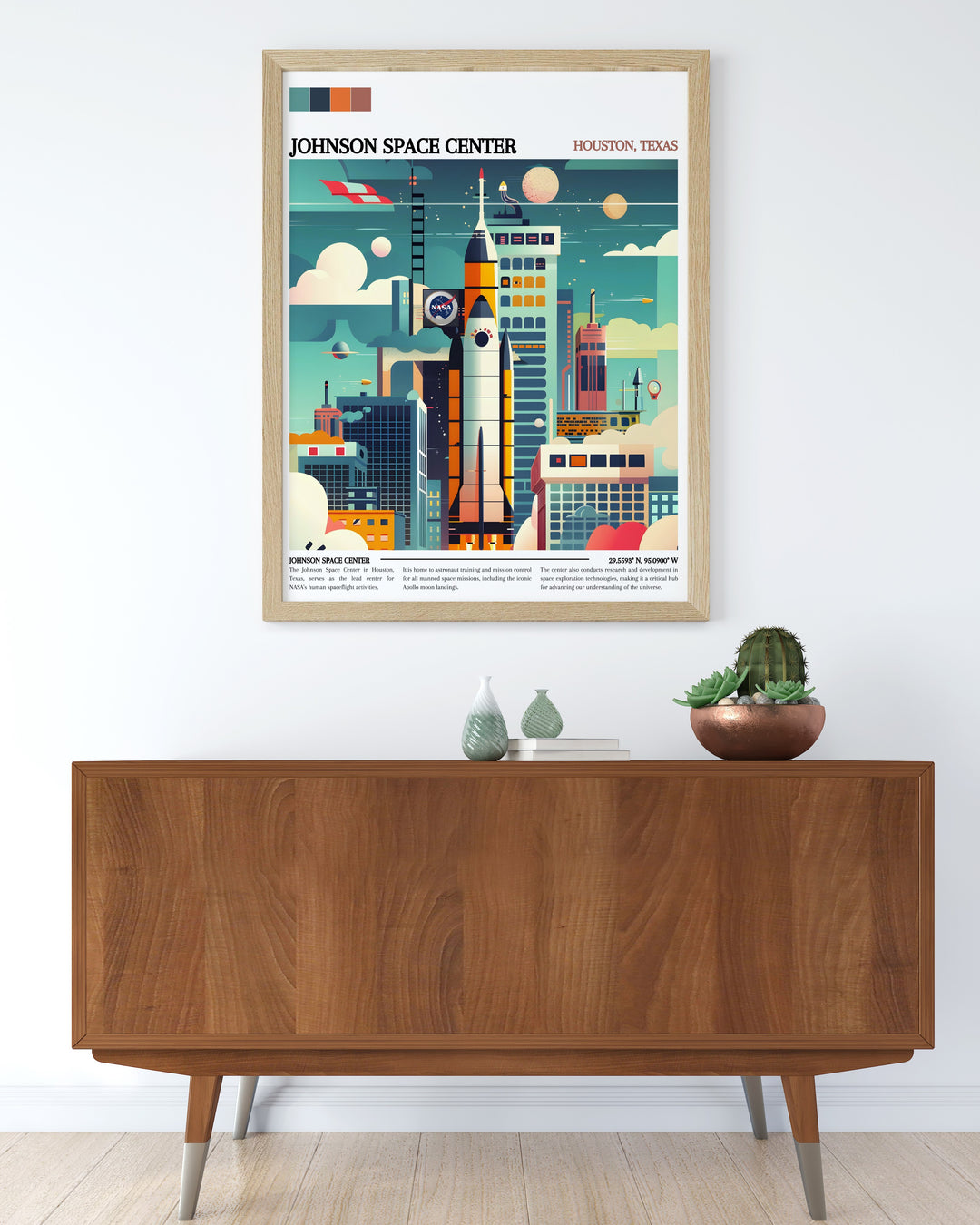 Beautiful Houston print depicting bustling city life and tranquil cityscapes. Perfect for bringing a piece of Houston Texas into your living room.