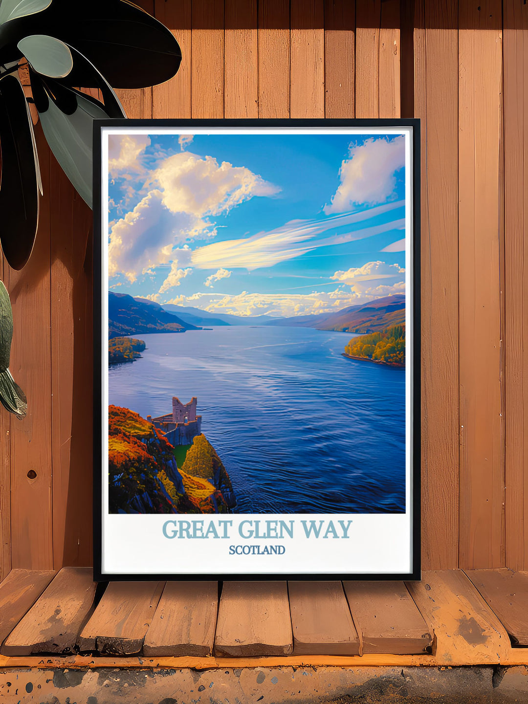 Featuring the majestic Ben Nevis, this art print captures the towering presence of Scotlands highest peak along the Great Glen Way, perfect for bringing the rugged beauty of the Highlands into your living space.