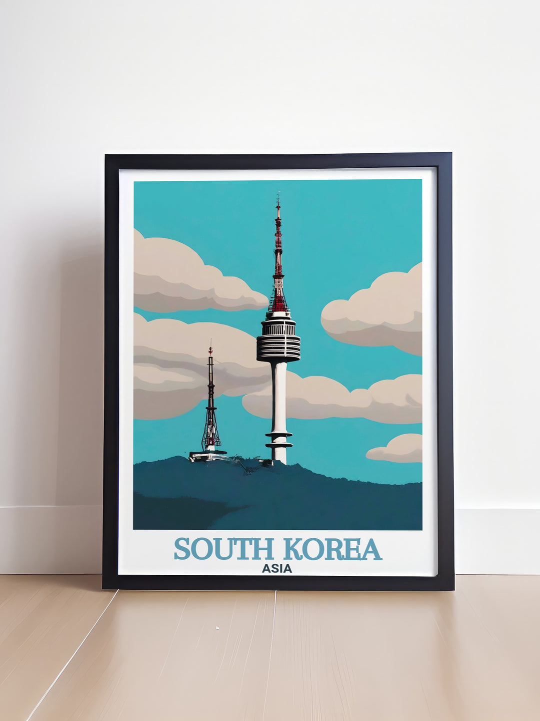 Elegant N Seoul Tower framed prints showcasing the sleek design and stunning views of Seoul South Korea ideal for adding sophistication to your home decor