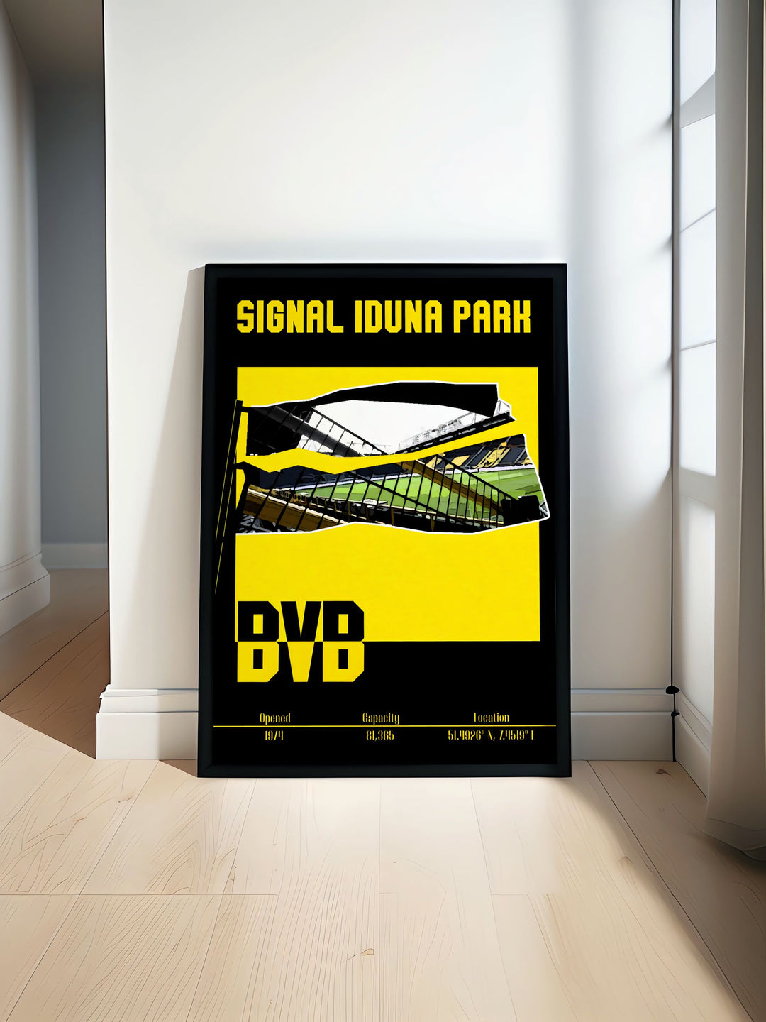 Experience the thrill of Borussia Dortmund with our Marco Reus Poster capturing the dynamic energy of Signal Iduna Park and featuring stars like Julian Brandt and Karim Adeyemi ideal for any passionate Dortmund football fan