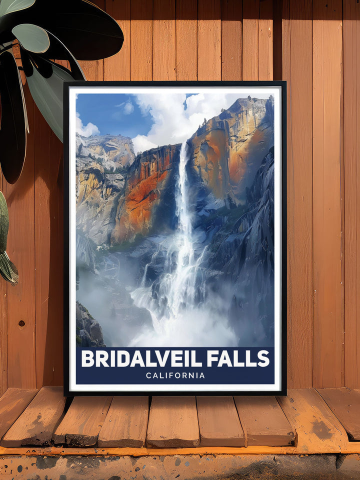 Enhance your living space with a Closeup print of Bridalveil Falls a striking piece of California artwork that showcases the natural splendor of Yosemite National Park. Perfect for those who appreciate California decor and want to bring the outdoors inside.