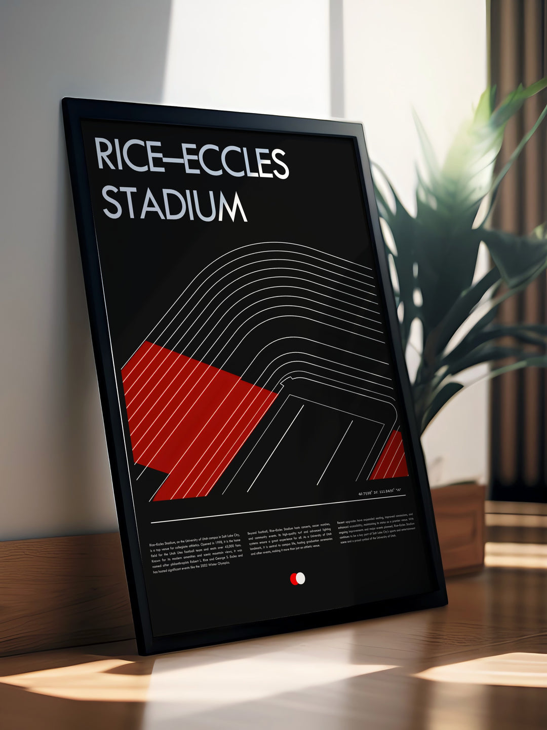 Perfect for a college dorm this Utah Utes art print showcases the energy of Rice Eccles Stadium on game day a must have for any true Utah football fan