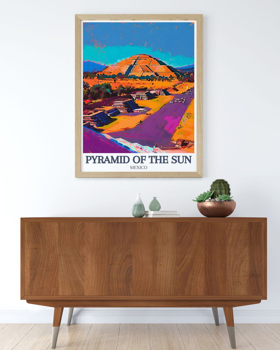 Teotihuacan Avenue of the Dead Quetzalcoatl Temple framed prints of the Sun Pyramid offering timeless beauty and elegance to your living room or study ideal for creating a sophisticated focal point and celebrating ancient architecture.