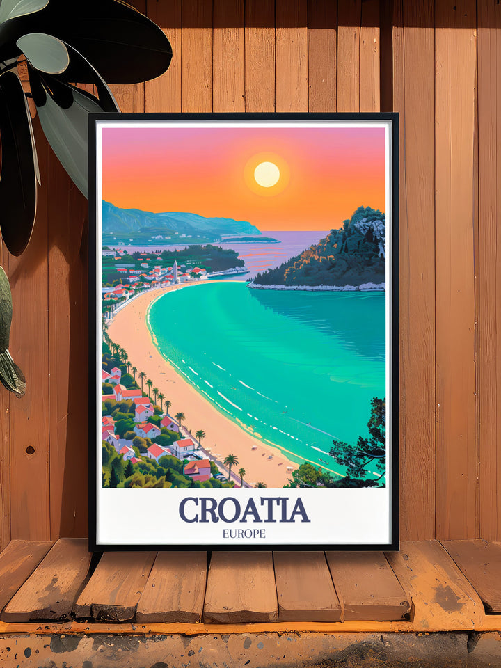 Zlatni Rat Beach Hvar Island stunning prints bring the natural beauty of Croatias coastline to life with a captivating view of the golden beach and blue sea offering an elegant wall decor option for modern and classic homes