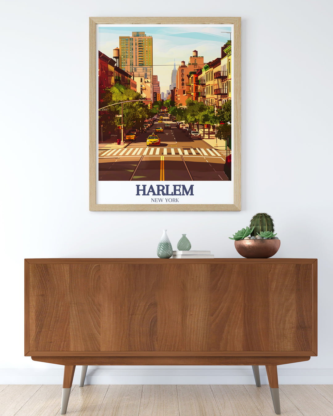 This Harlem poster print captures the energy of Harlems iconic streets, from 155th Street to Manhattans urban skyline. Perfect for anyone looking to add a piece of New York Citys charm to their home or office decor.