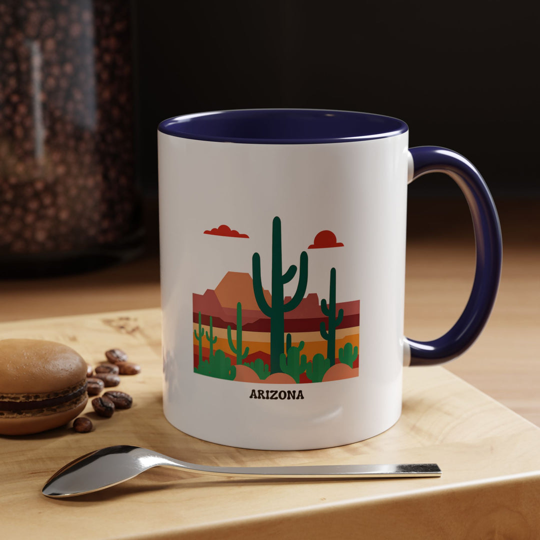 The Arizona Mug is a high-quality ceramic piece with a detailed design that celebrates Arizona's beauty. Dishwasher and microwave safe, this mug is ideal for personal use or as a thoughtful gift for someone who loves the Southwest.