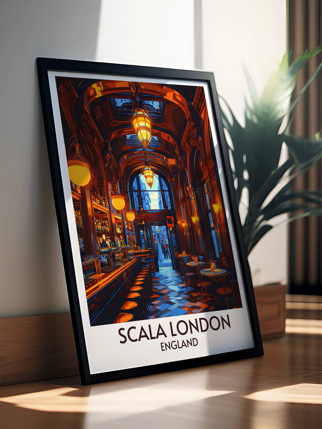 Music venue print of Scala London capturing the venues iconic Art Deco exterior ideal for bar and lounge areas this poster is perfect for fans of London architecture and rock music a stylish addition to your home decor collection