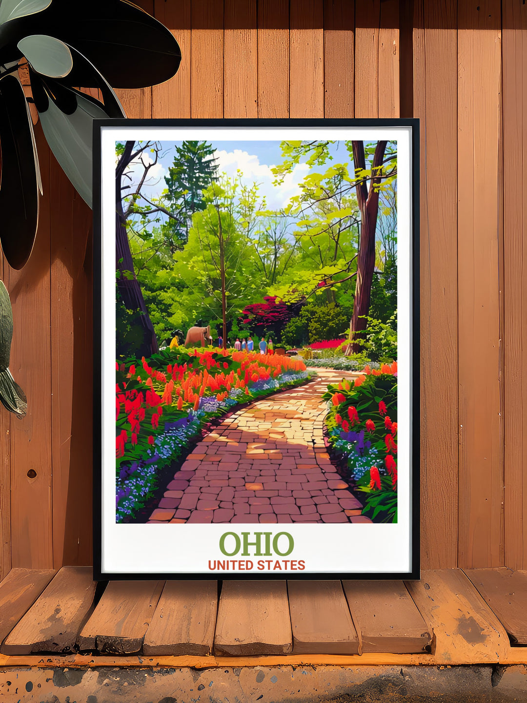 Ohio cityscape poster highlighting Cincinnatis vibrant downtown and iconic zoo. This print combines the beauty of Ohios urban landmarks with its natural wonders, creating a versatile piece of wall art. Ideal as a personalized gift or home décor, this print is available for digital download or framing.