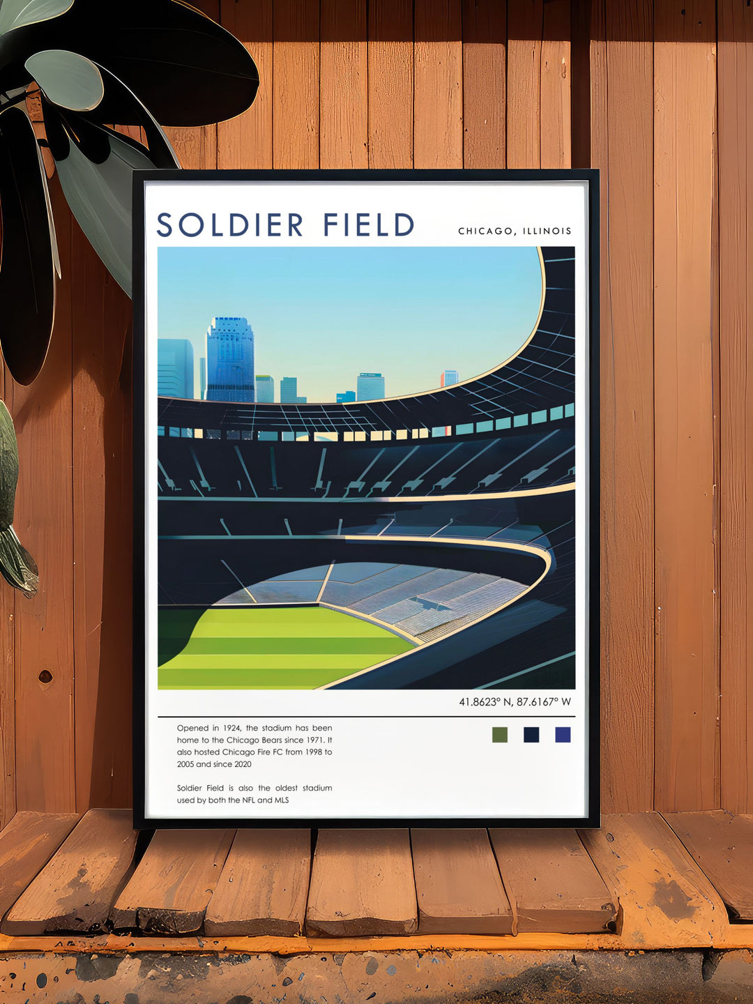 Soldier Field elegant home decor and colorful San Sebastian art print offering a vibrant portrayal of city life and serene beaches perfect for Fathers Day gifts