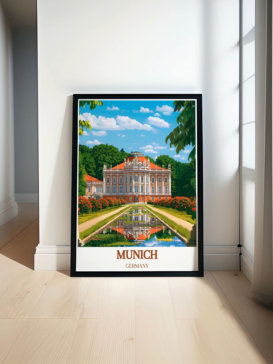 Beautiful Munich Print featuring GERMANY Nymphenburg Palace showcasing its magnificent architecture and lush gardens perfect for home decor travel enthusiasts and Germany wall art collectors adds a touch of elegance to any space ideal for gifting on special occasions