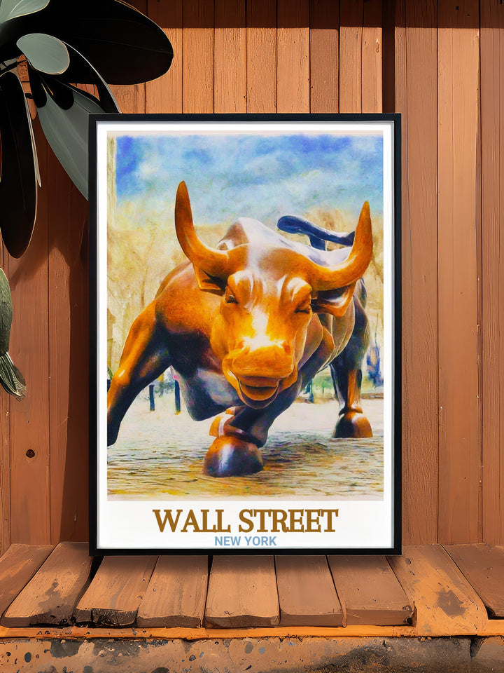 Charging Bull Wall Art captures the spirit of financial resilience in New Yorks most famous landmark. Display this stunning artwork in your home or office as a daily reminder of strength, determination, and success.