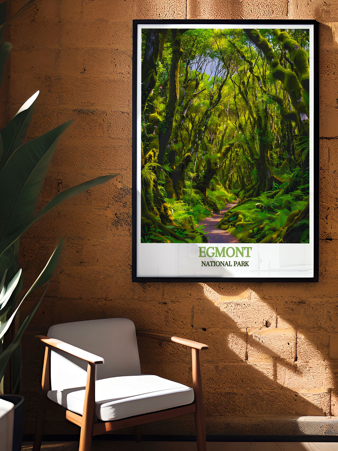 Canvas art depicting Mount Taranaki, highlighting its symmetrical peak and stunning natural surroundings in New Zealand.