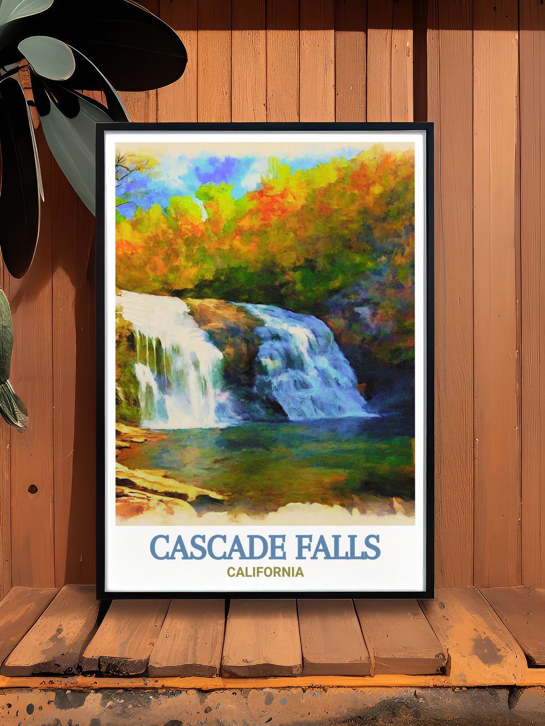 Celebrate the natural beauty of California with this Cascade Falls poster print Upper Cascade Falls modern decor provides a contemporary and sophisticated look ideal for creating a calming and inspiring space in your home or office.