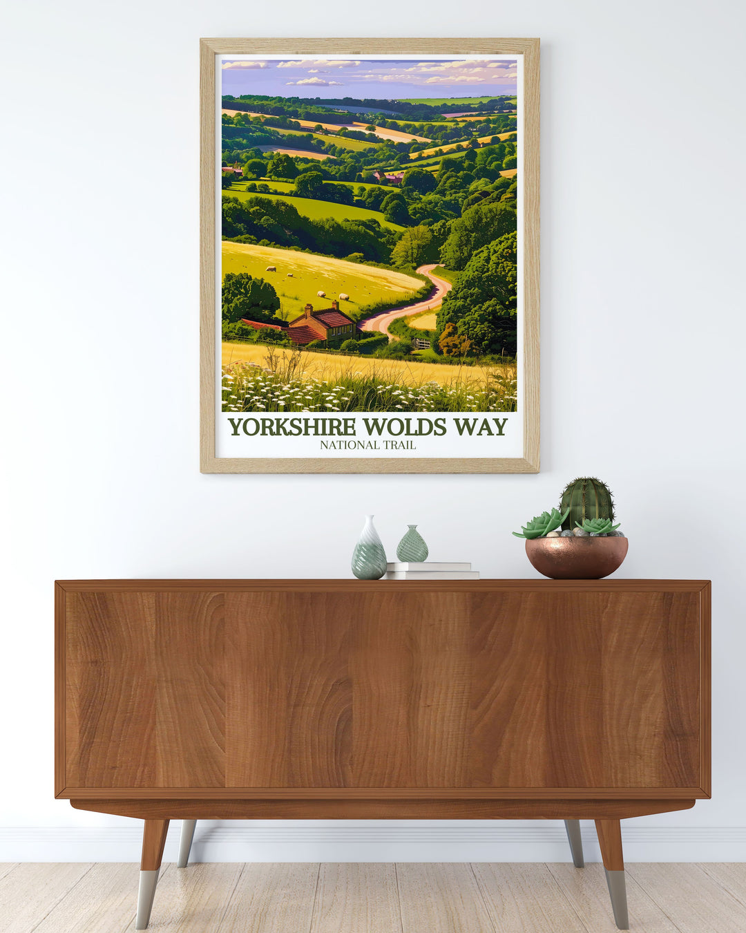 Fine art print of the Yorkshire Wolds Way, showcasing the trails serene beauty and diverse landscapes. A beautiful piece that brings the essence of the UKs national trails into your home decor, ideal for hiking enthusiasts and nature lovers.
