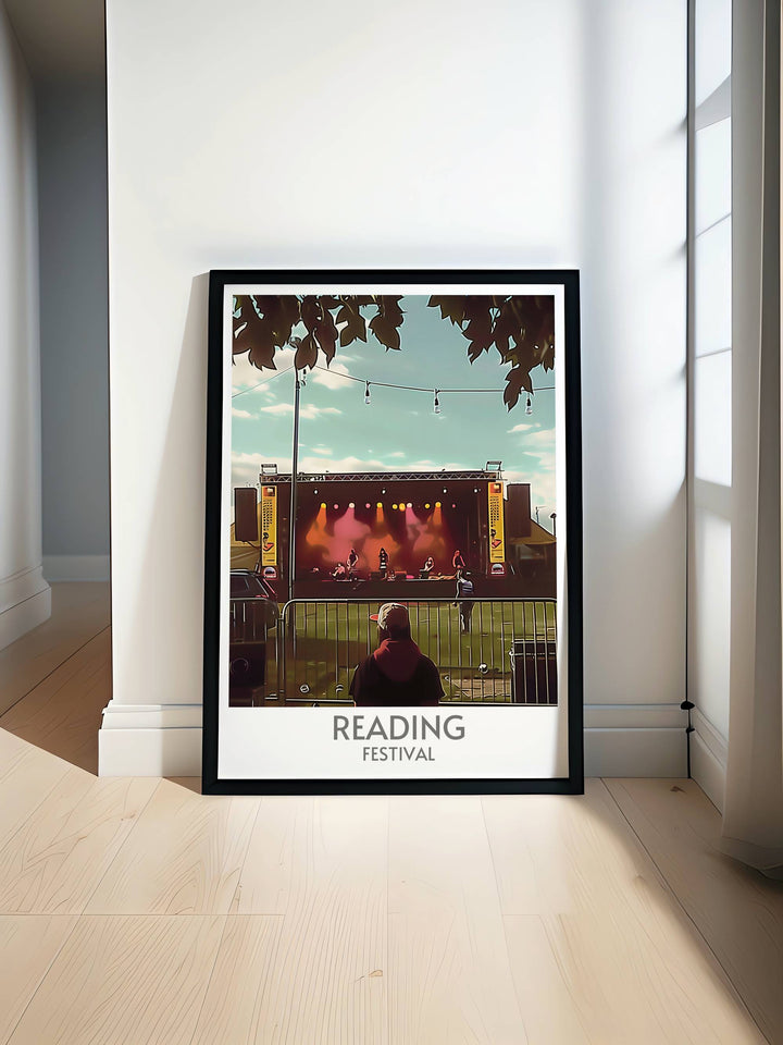 Main Stage print depicting the electrifying atmosphere of the Reading Festival with detailed crowd and stage elements ideal for adding vibrant festival energy to your decor