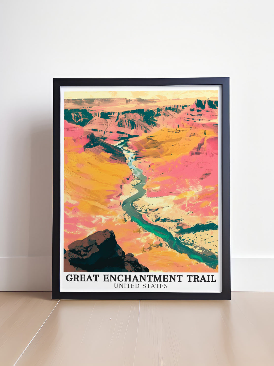 Colorado River scenic art. Capturing the breathtaking views of the Colorado River and the rugged landscapes of the Grand Enchantment Trail, this scenic art is perfect for anyone looking to enhance their home with the beauty of the American Southwest. Ideal for wall decor.