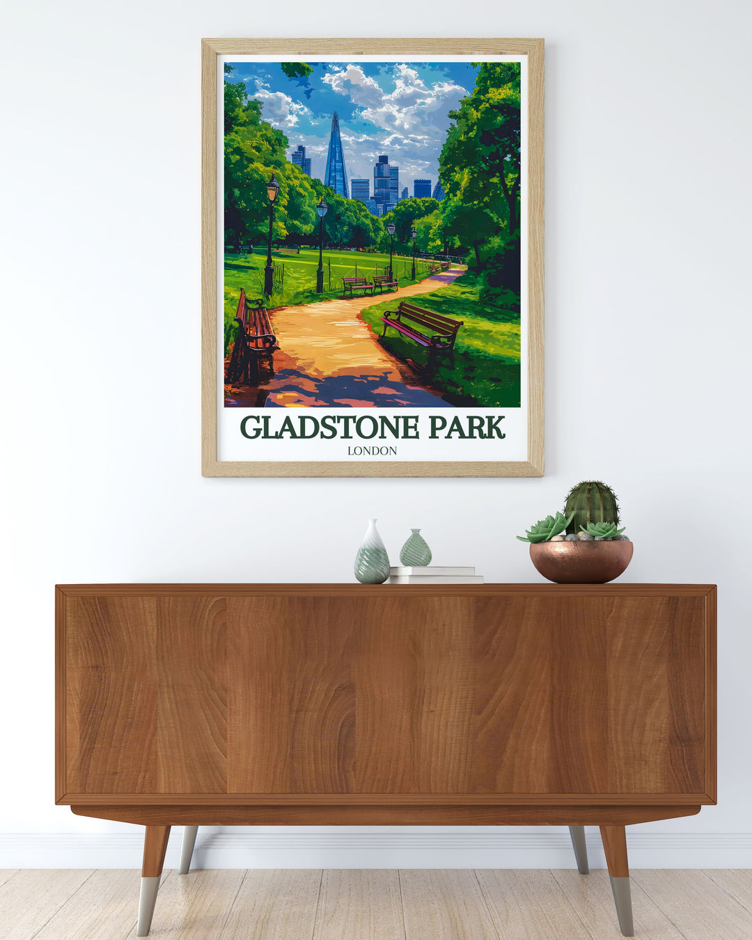 Canvas art of Gladstone Park in Brent, London, depicting well manicured gardens and scenic views, an ideal addition for nature lovers and fans of London parks.
