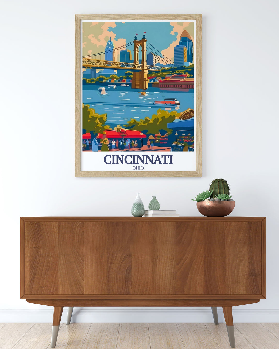 Modern prints of Ohio River and Findlay Market in Cincinnati with fine line artwork botanical garden designs and stylish matted art great for creating a refined home decor atmosphere or giving unique gifts for Fathers Day Mothers Day birthdays or special holidays