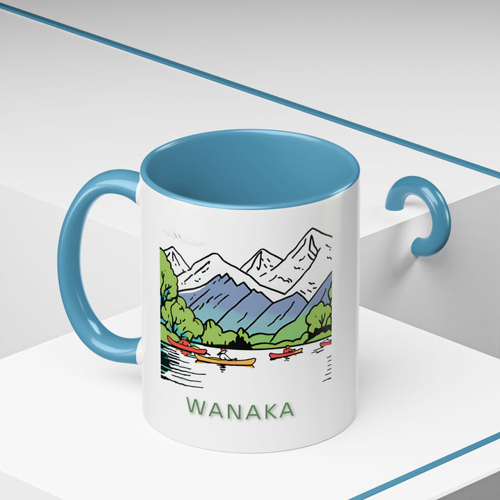 This Wanaka mug highlights the towns beauty with intricate artwork of famous landmarks and scenic views. Durable and dishwasher-safe, a perfect gift or personal keepsake for those who appreciate New Zealands charm and artistic design inspired by Wanaka.