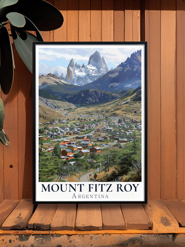 Modern El Chaltén Decor print celebrating the majestic beauty of Patagonia an exquisite addition to your living room or office creating a serene and awe inspiring atmosphere