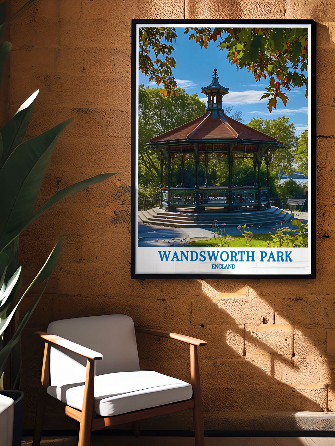 This custom print of Wandsworth Park showcases the parks tranquil beauty and historical significance. A personalized piece that adds a unique touch of Londons heritage and natural charm to any decor, its perfect for those who love the citys green spaces and want to bring a piece of Wandsworths tranquility into their home.