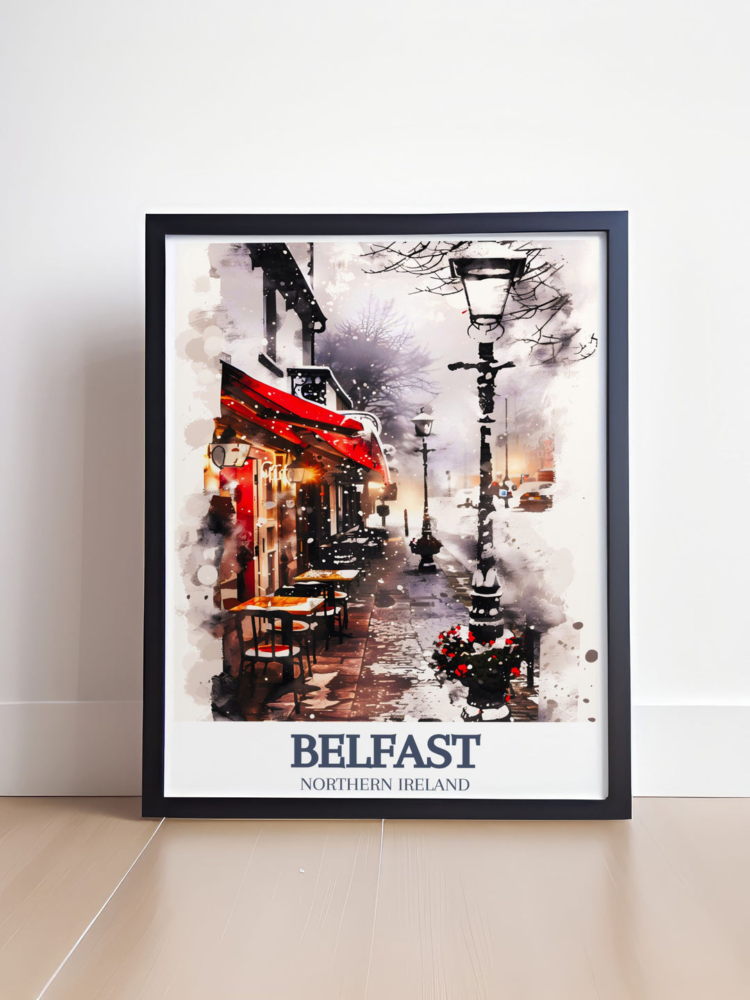 Elegant Cathedral Quarter Great Victoria Street prints showcasing the historic and cultural heart of Belfast. Perfect for adding to your collection of Ireland posters and UK art, making a stylish statement in any room.