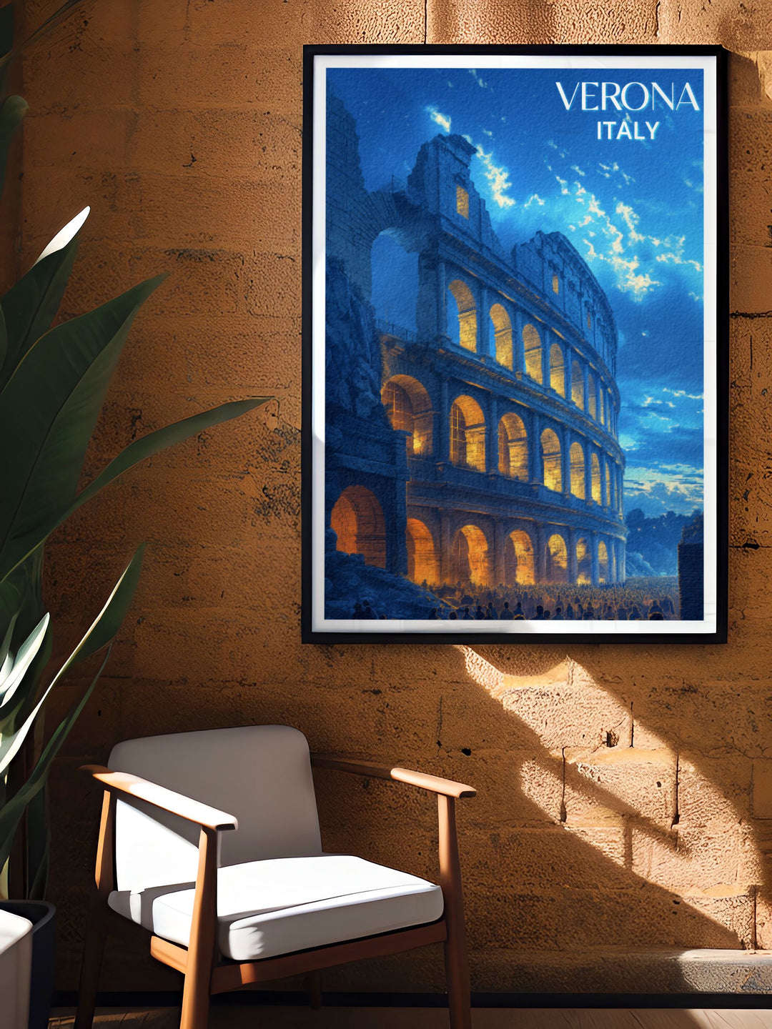 Featuring the Verona Arena, this modern wall decor piece combines contemporary design with historical architecture. Ideal for those looking to celebrate Italys rich cultural history while adding a stylish element to their home.
