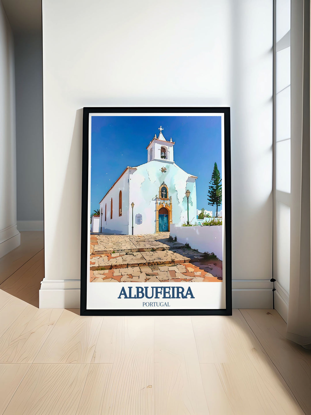 Stunning wall art featuring St Anna Church in Albufeira, Portugal, showcasing the historic beauty and serene ambiance of this iconic landmark.