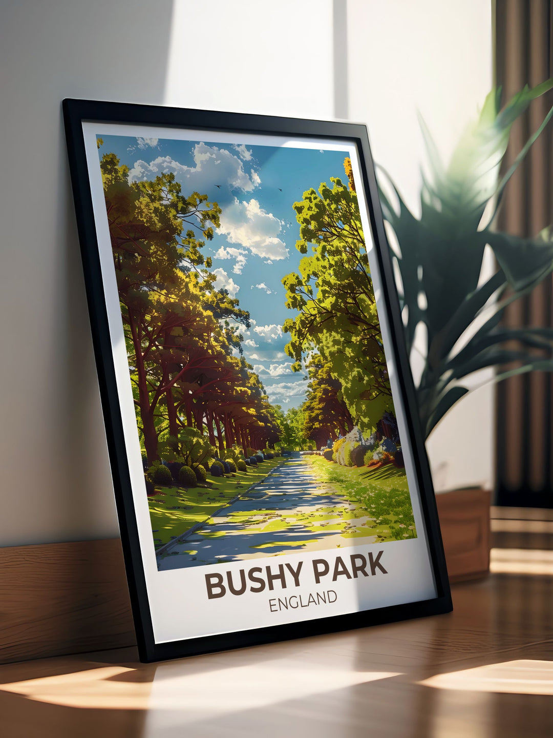 Elegant Richmond Park Print showcasing the beauty of Richmond Park Deer along with the serene Chestnut Avenue ideal for adding a natural touch to any room.