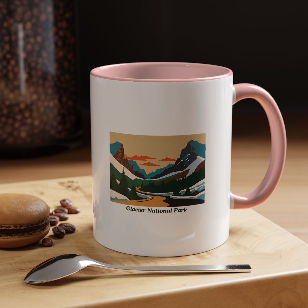 A durable Glacier National Park Mug featuring colorful artwork inspired by the park’s majestic scenery. This dishwasher-safe ceramic mug is perfect for daily coffee rituals and as a unique keepsake for Glacier National Park fans.