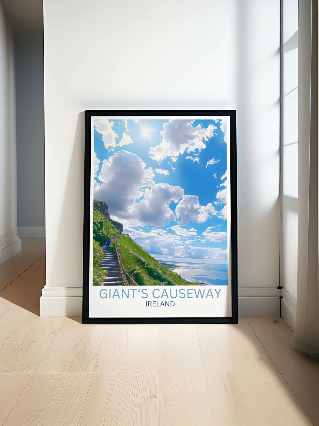 Shepherds Steps modern prints bring the beauty of Giants Causeway to life showcasing the unique basalt columns and stunning views of Northern Ireland's iconic landmark perfect for home decor.