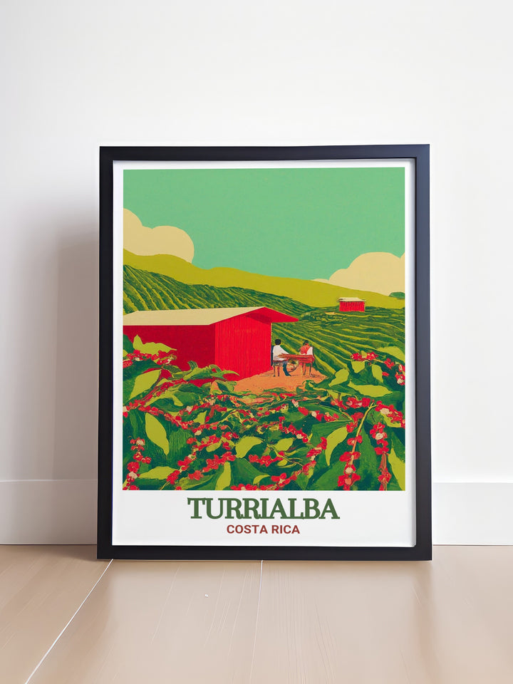 Add a touch of Costa Rica to your home with Turrialba Print and Aquiares Coffee and Community Experience Modern Art these beautiful prints are ideal for anyone looking to bring the warmth and vibrancy of Costa Rica into their living space