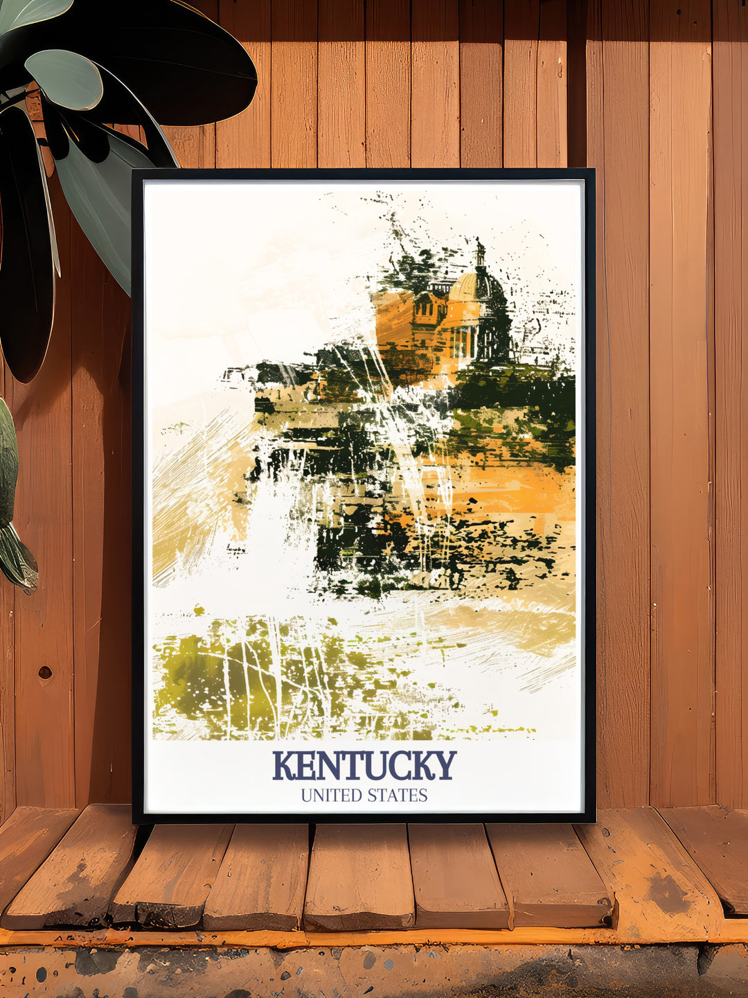 This Kentucky art print showcases the stunning natural beauty of Cumberland Falls along with the historical significance of the Capitol Rotunda. A great addition to any wall, this print is perfect for travel and history lovers alike.