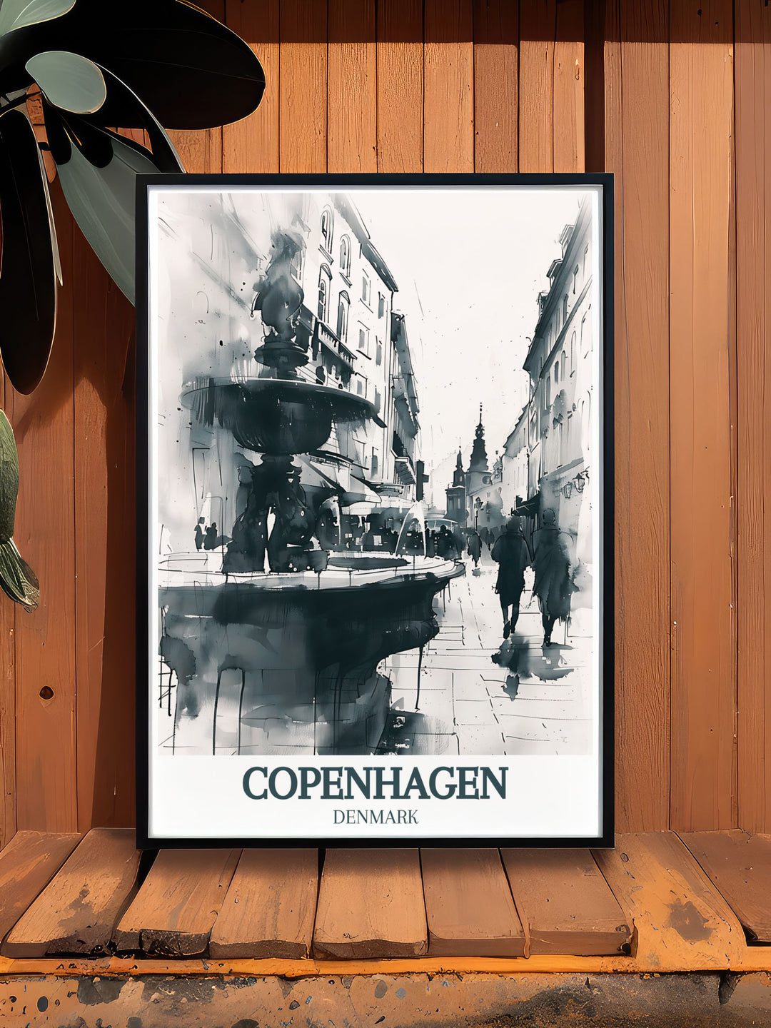 Bring the iconic views of Stroget street, Stork Fountain into your home with this captivating Copenhagen photo. Perfect for enhancing your decor and celebrating the rich culture and beauty of Denmarks famous street. An excellent gift for art lovers and travelers.