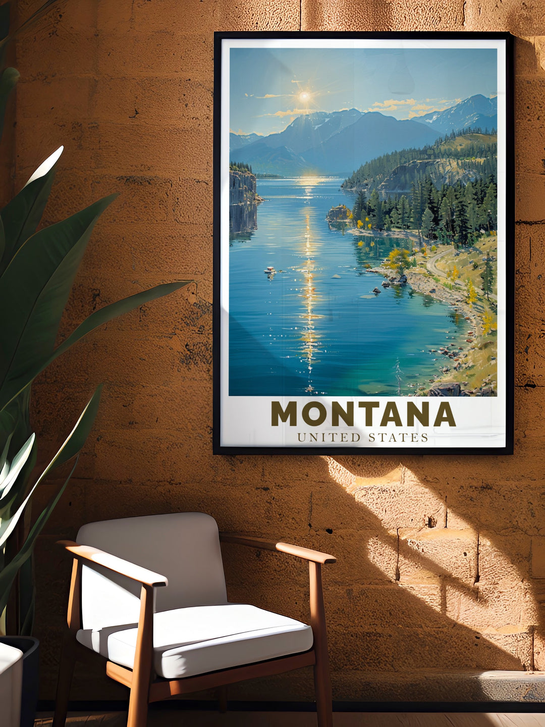 Montana Canvas Art captures the tranquil waters of Flathead Lake, bringing a touch of natures beauty into your home. This travel print is ideal for anyone who loves the outdoors, offering a stunning view of one of Montanas most beloved landmarks.