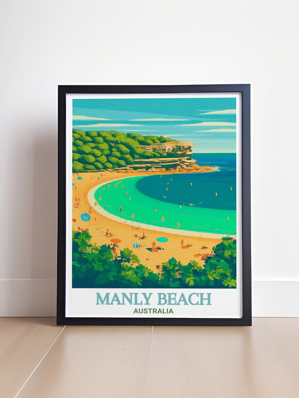 Experience the serene beauty of Manly Beach and Shelly Beach with this elegant Manly Beach Art Print. With detailed street maps and a minimalist design, this artwork makes a stunning addition to any beach lovers home decor.