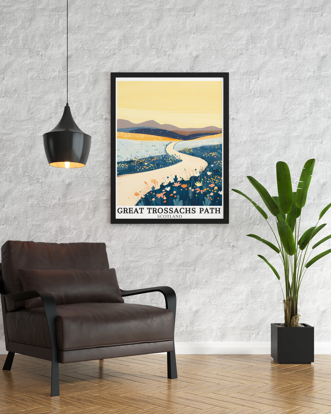 Trossachs mountains scenic prints. Capturing the majestic beauty of the Trossachs mountains, these scenic prints showcase the iconic landscapes along the Great Trossachs Path. Ideal for adding a touch of natural splendor to your home decor.