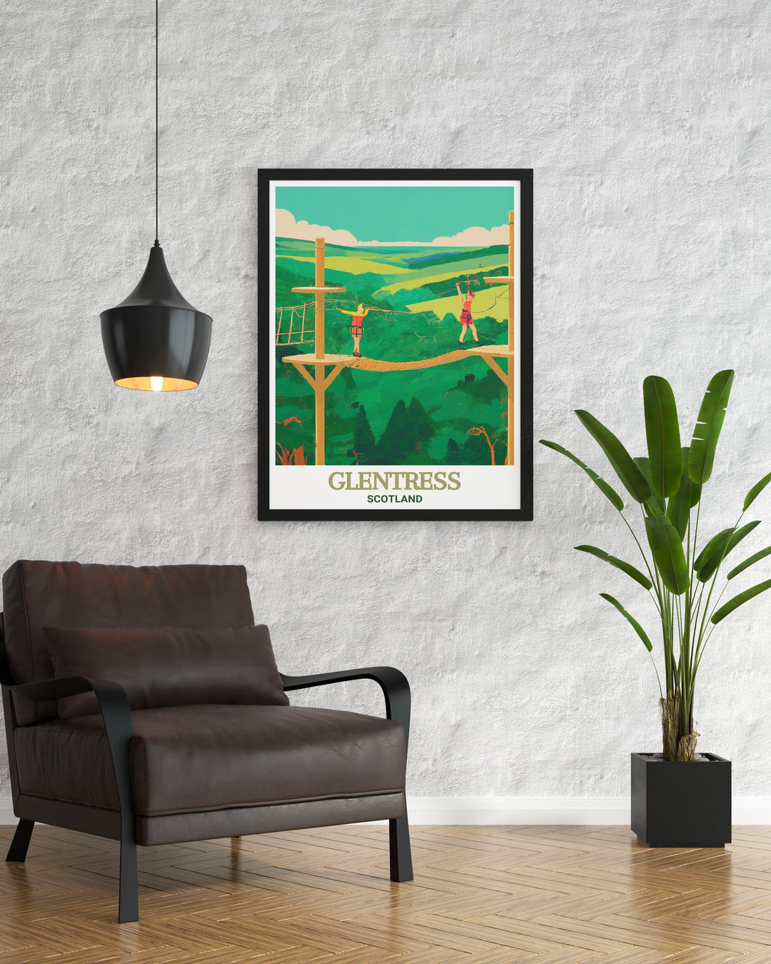 Go Ape Peebles modern prints featuring Glentress Mountain Bike Trails in the Tweed Valley a stunning piece of cycling wall art for those who enjoy mountain biking and want to bring the energy of the great Scottish outdoors into their home decor