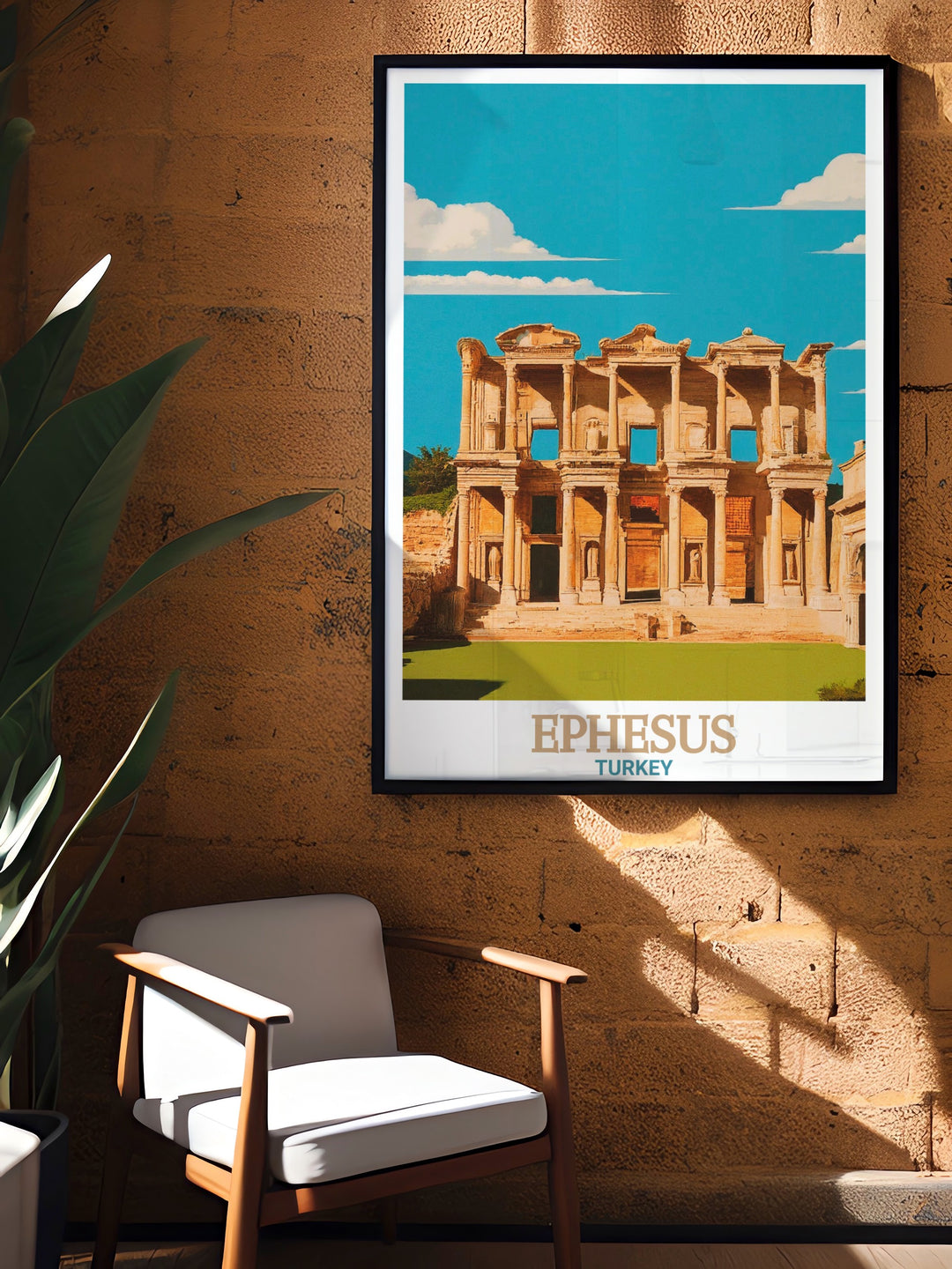 Library of Celsus Art Print highlights the architectural splendor of this ancient library in Ephesus, Turkey. This wall art brings a touch of history to any space, making it ideal for history lovers and travel enthusiasts.