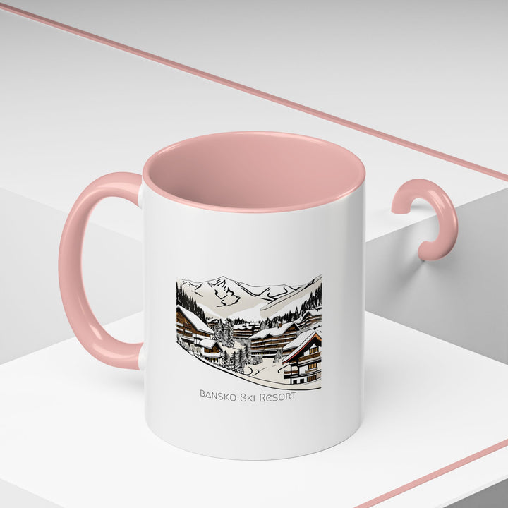 This Bansko Ski Resort mug features bold alpine artwork inspired by the beauty of the slopes. Dishwasher and microwave safe, it is ideal for coffee lovers and serves as a unique gift or souvenir for winter sports enthusiasts.