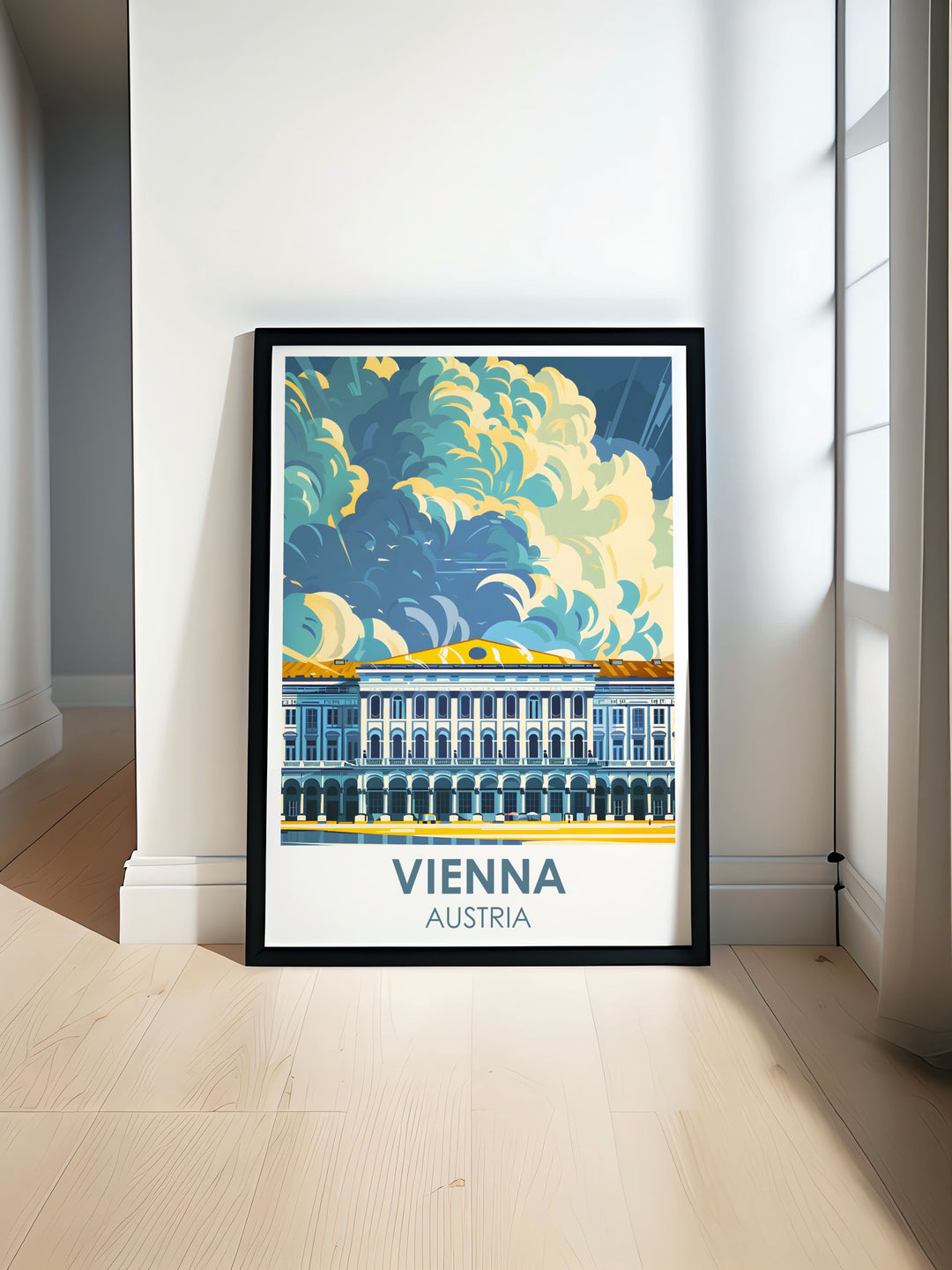 Vienna Print showcasing the stunning schonbrunn palace with its beautiful architecture and gardens perfect for adding elegance to any home decor a great gift for lovers of Vienna and Austrian culture