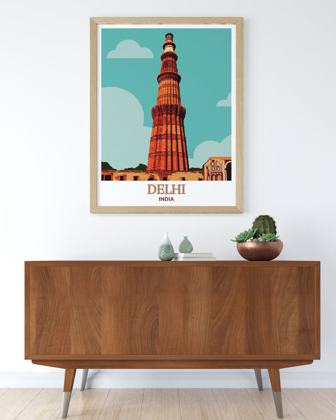 Bring the beauty of Delhi into your home with this Qutub Minar art print ideal for wall decor and unique gifts for any occasion