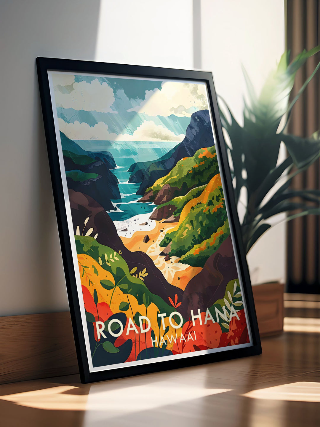 Road to Hana Art showcasing the lush landscapes and stunning coastal views of this iconic Hawaiian route paired with the striking Wainapanapa State Park Stunning Prints