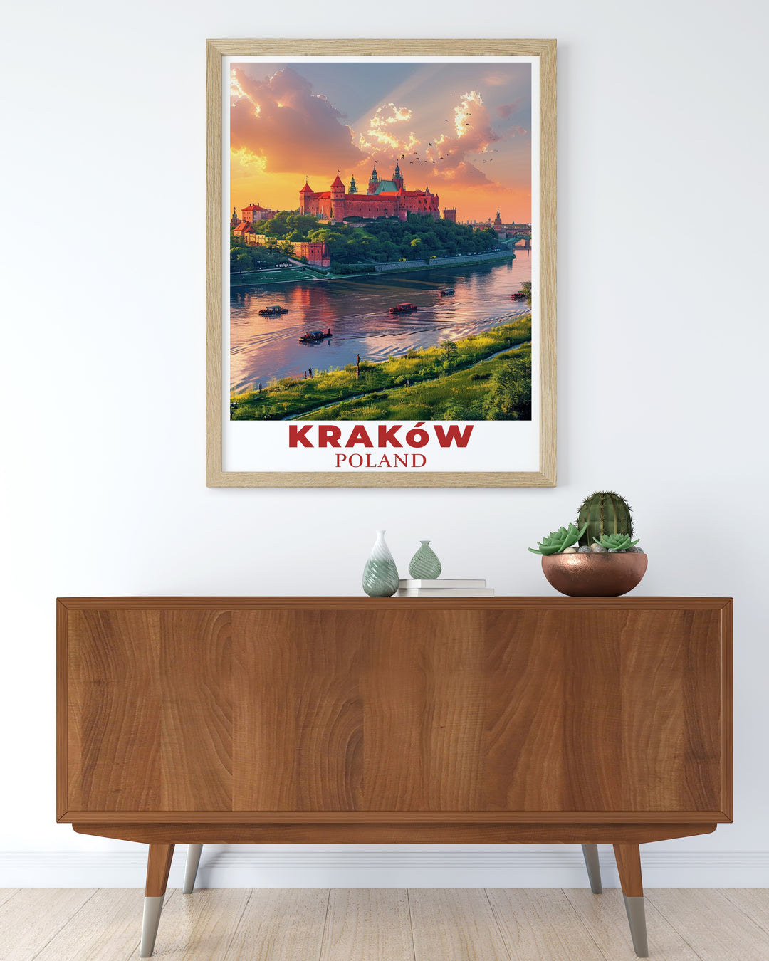 Featuring the iconic Wawel Castle in Krakow, this travel poster offers a glimpse into Polands historic charm. Perfect for home décor or as a gift, this art print brings a touch of European elegance into your living space.