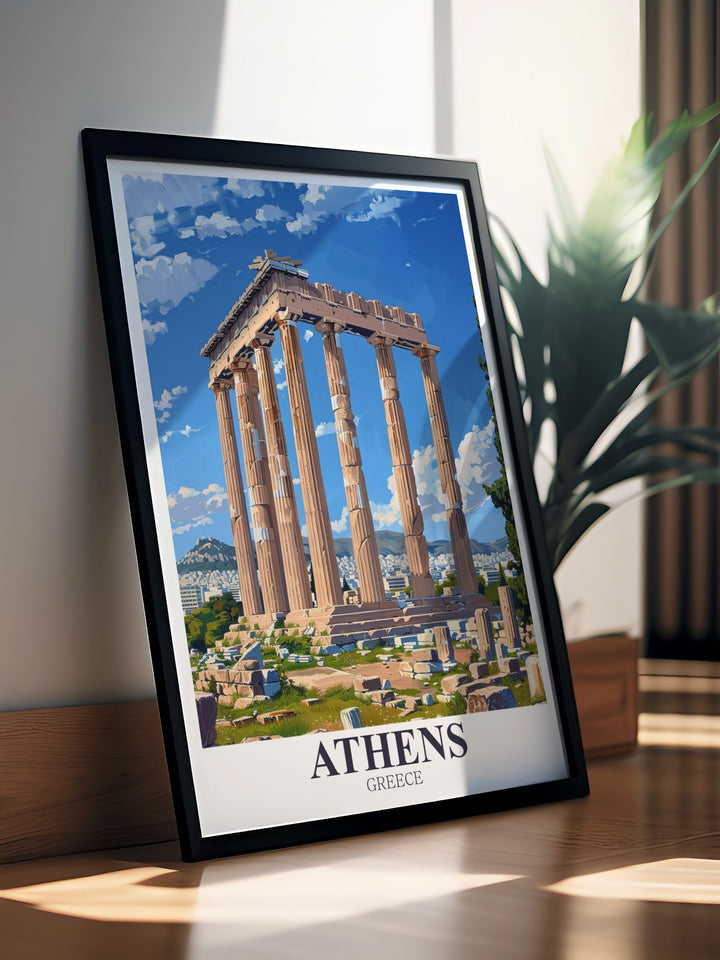 Templeof Olympian Zeus Travel Poster depicting the iconic ruins of Athens perfect for adding a cultural touch to your home decor a thoughtful gift for history enthusiasts and art lovers