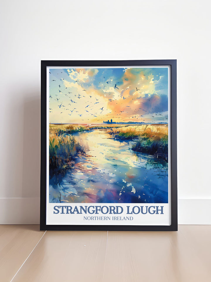 Strangford Poster featuring Castle Ward and Strangford Lough Marine Nature Reserve adds a touch of Northern Irelands charm to your home a perfect wall decor for nature and history enthusiasts