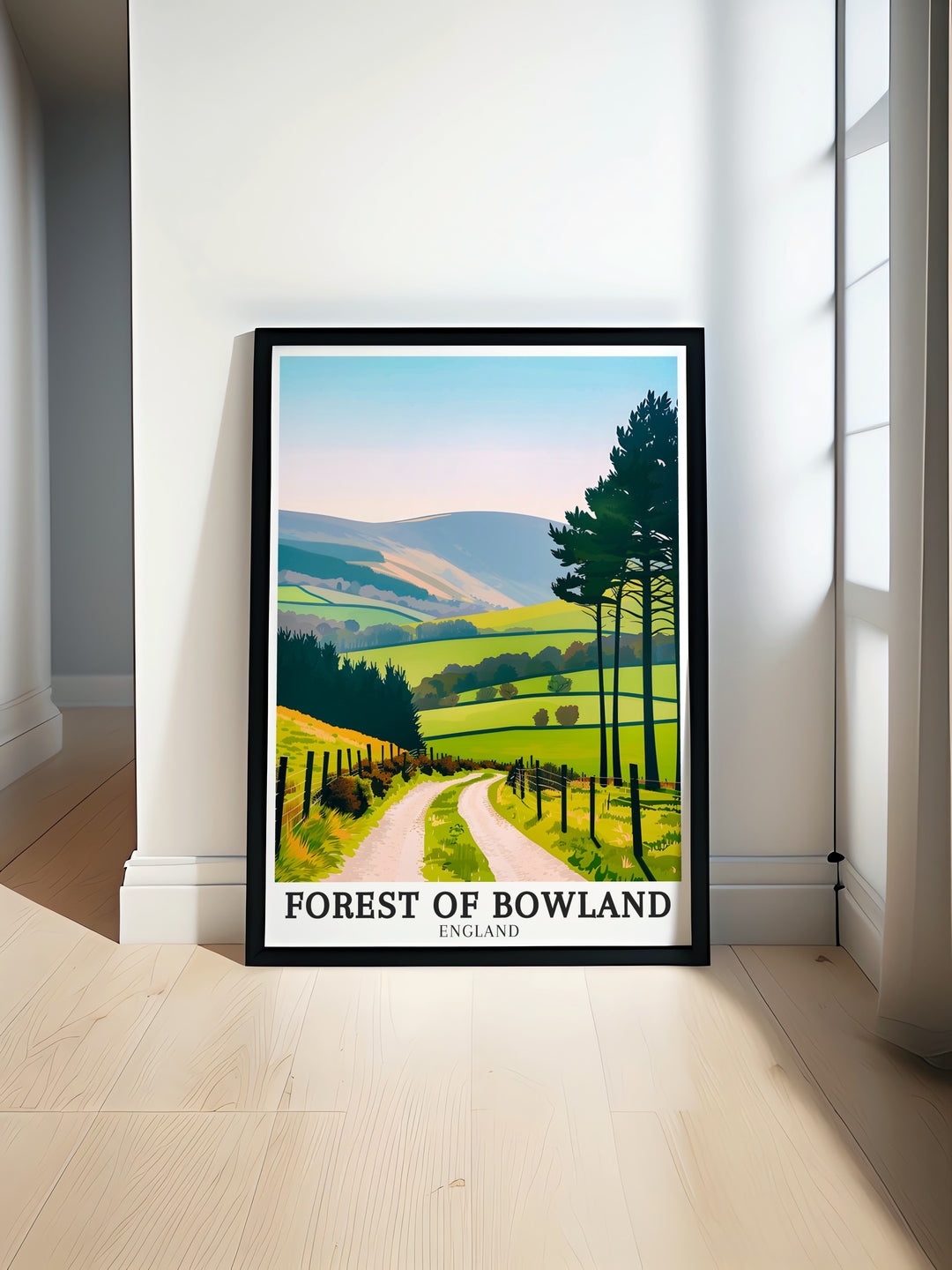 Add a touch of nature to your decor with this Forest of Bowland art print. Featuring the areas vast woodlands and serene hills, this artwork is perfect for those who love the outdoors. Whether youve visited the Forest of Bowland or admire it from afar, this print brings a sense of calm to any space.