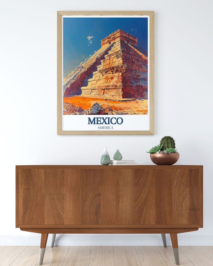 Add a touch of natures beauty to your home with Cenote Ik Kil, Chichen Itza perfect wall decor print showcasing the stunning natural landscape and crystal clear waters of this enchanting location