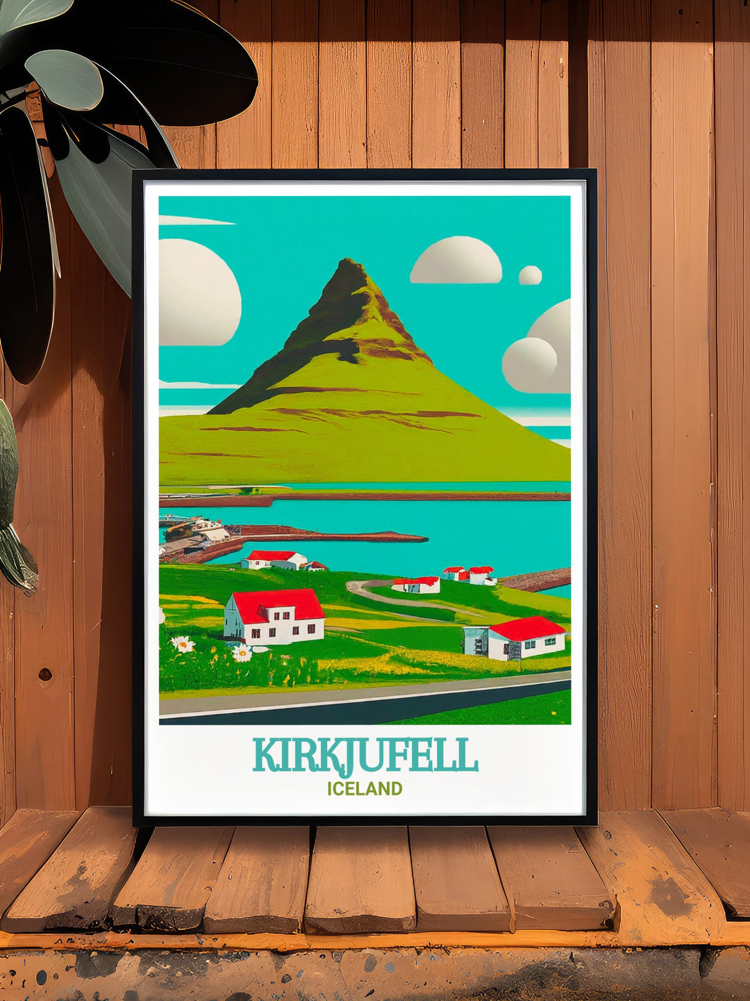 Grundarfjörður Wall Art depicting the expansive views of Grundarfjörður, with its deep blue waters and the towering presence of Kirkjufell. This artwork is ideal for those who want to add a sense of calm and natural beauty to their decor, reflecting Icelands serene environment.