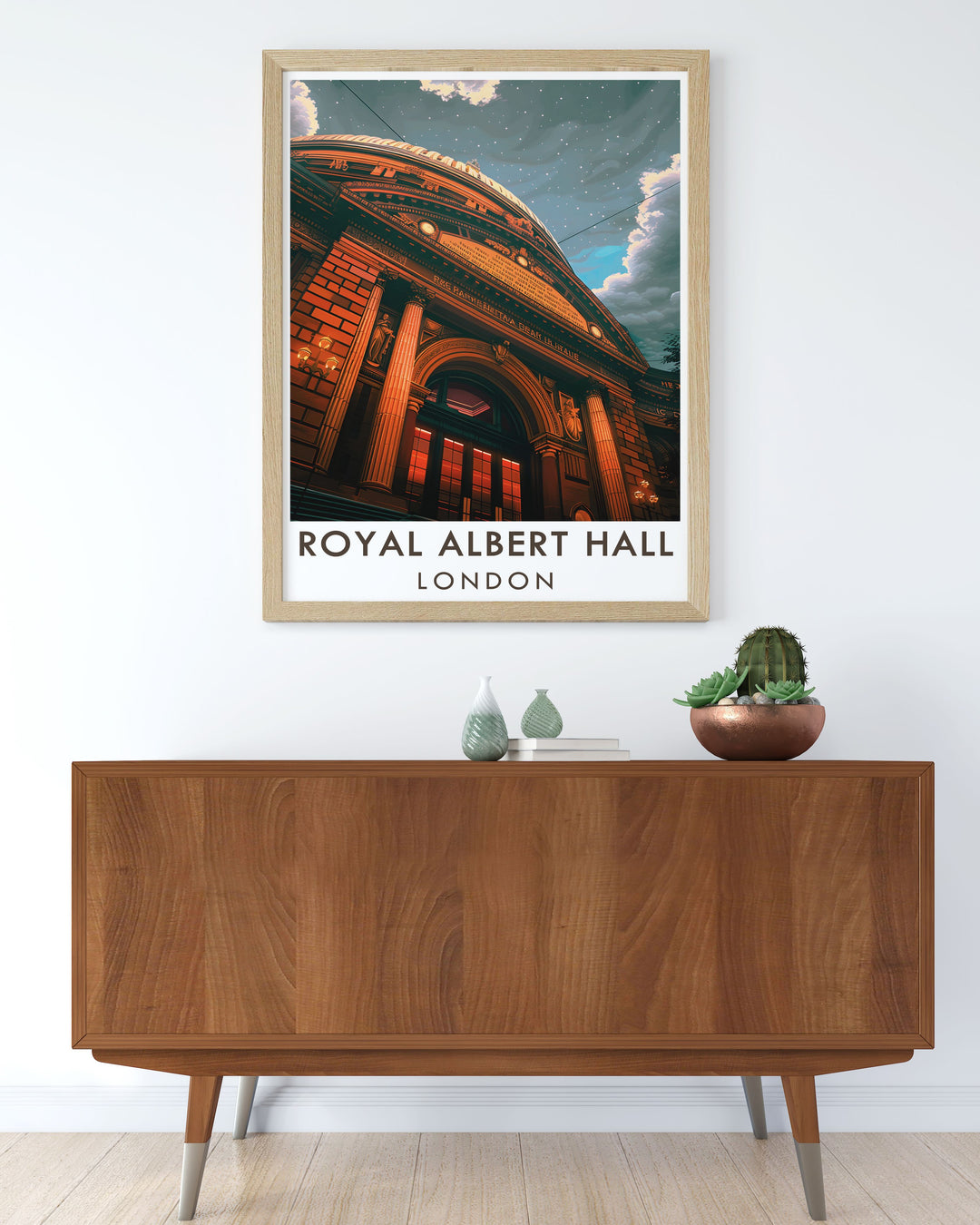 Modern art print of the entrance of the Royal Albert Hall perfect wall decor for those who appreciate Londons rich cultural history and stunning architectural landmarks